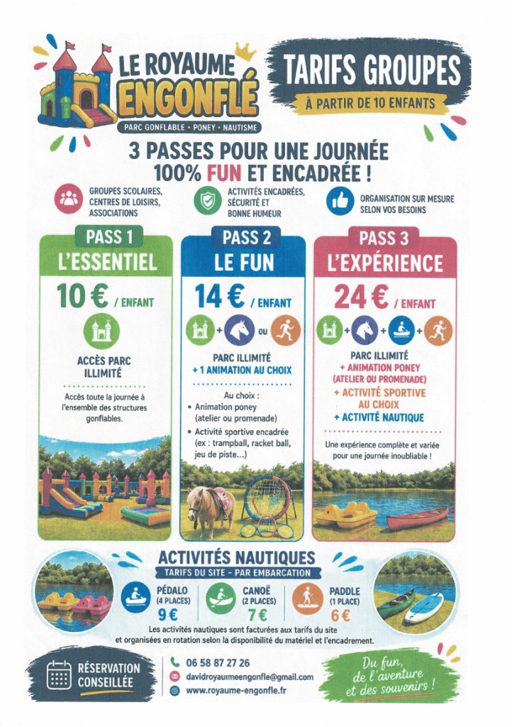 Formules activités Royaume Engonflé